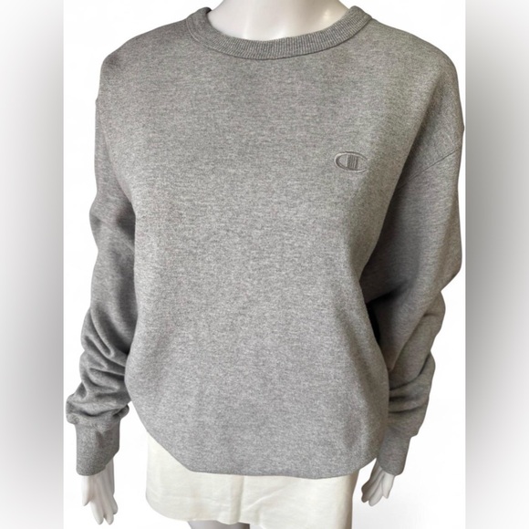 Champion Light Gray Oversized Crewneck Sweatshirt - Picture 3 of 4